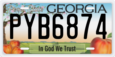 GA license plate PYB6874