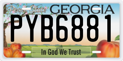 GA license plate PYB6881