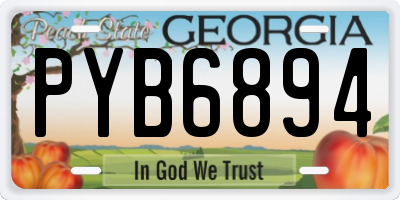 GA license plate PYB6894
