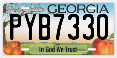 GA license plate PYB7330