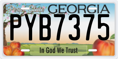 GA license plate PYB7375