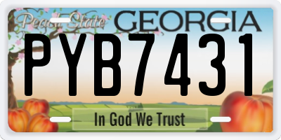 GA license plate PYB7431