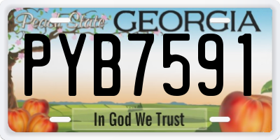 GA license plate PYB7591