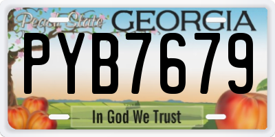 GA license plate PYB7679