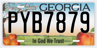 GA license plate PYB7879