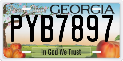 GA license plate PYB7897