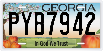 GA license plate PYB7942