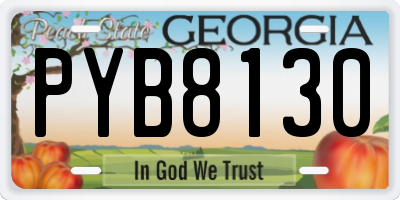GA license plate PYB8130
