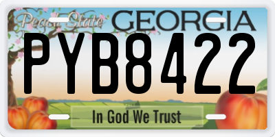 GA license plate PYB8422