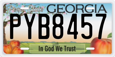 GA license plate PYB8457