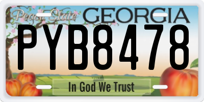 GA license plate PYB8478