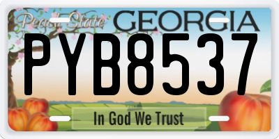 GA license plate PYB8537