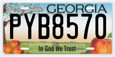 GA license plate PYB8570