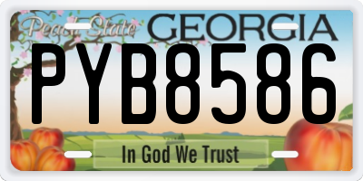 GA license plate PYB8586