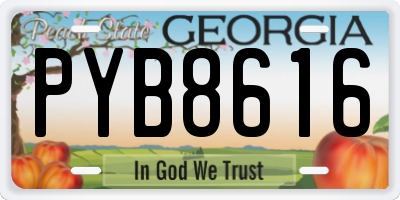 GA license plate PYB8616