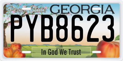 GA license plate PYB8623