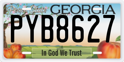 GA license plate PYB8627