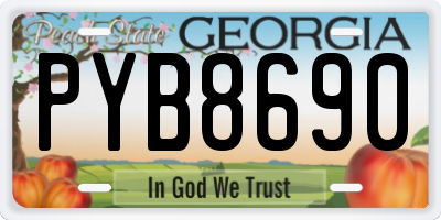 GA license plate PYB8690