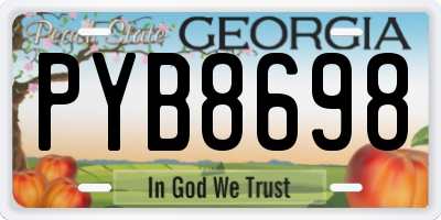 GA license plate PYB8698