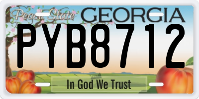 GA license plate PYB8712