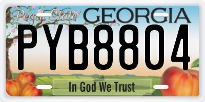 GA license plate PYB8804