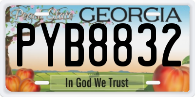 GA license plate PYB8832