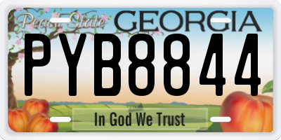 GA license plate PYB8844
