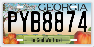 GA license plate PYB8874