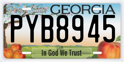 GA license plate PYB8945