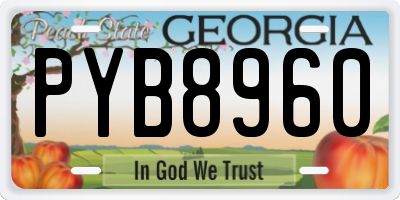GA license plate PYB8960