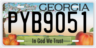 GA license plate PYB9051