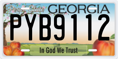 GA license plate PYB9112