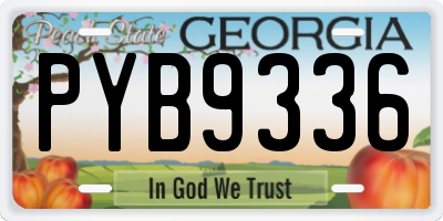 GA license plate PYB9336