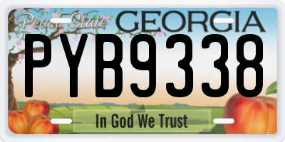 GA license plate PYB9338