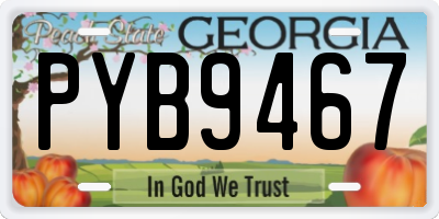 GA license plate PYB9467