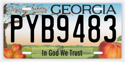 GA license plate PYB9483