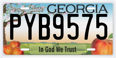 GA license plate PYB9575