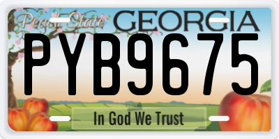 GA license plate PYB9675