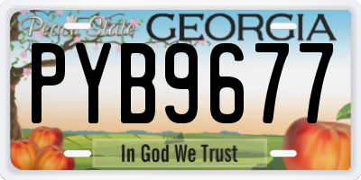 GA license plate PYB9677