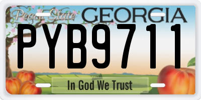 GA license plate PYB9711