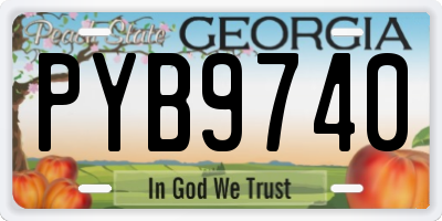 GA license plate PYB9740