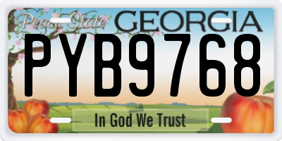 GA license plate PYB9768