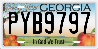 GA license plate PYB9797