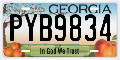 GA license plate PYB9834