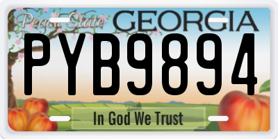 GA license plate PYB9894