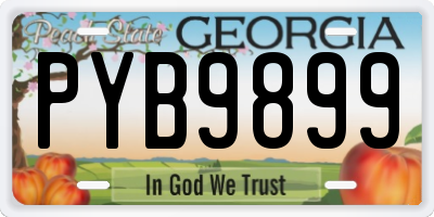GA license plate PYB9899