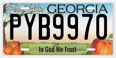 GA license plate PYB9970