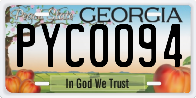 GA license plate PYC0094