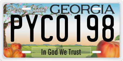 GA license plate PYC0198