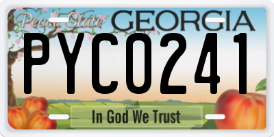 GA license plate PYC0241